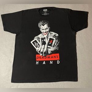 Joker Batman Men’s XL T-Shirt Black Deadman’s Hand DC Comics Graphic Tee